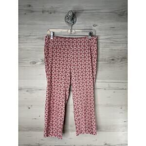 Zac & Rachel Red and White Patterned Cropped Pants